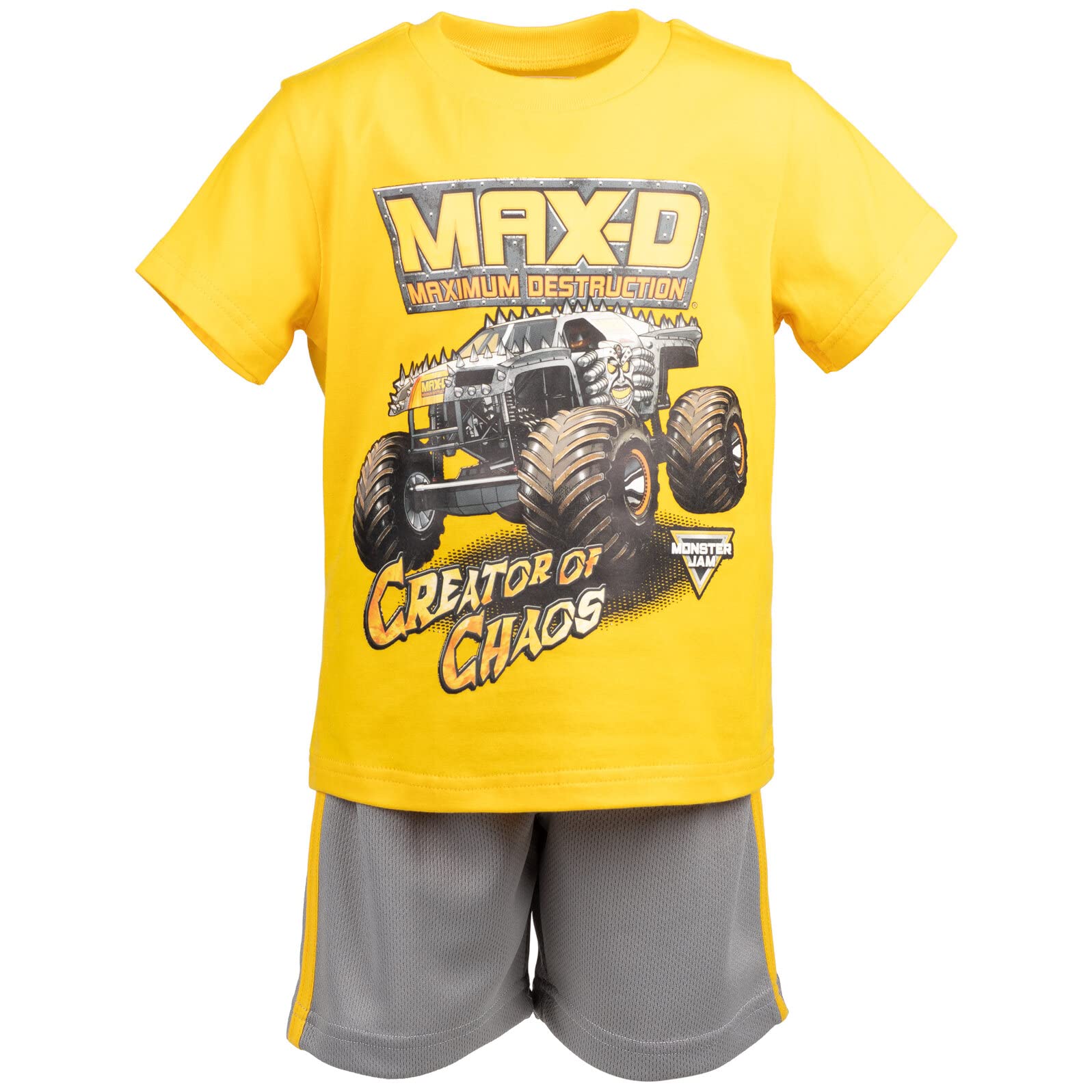 Foto 4 pulgar | Conjunto De Ropa: Camiseta Para Niños Pequeños, Pantalones Cortos De Malla, Monster Jam - Venta Internacional.