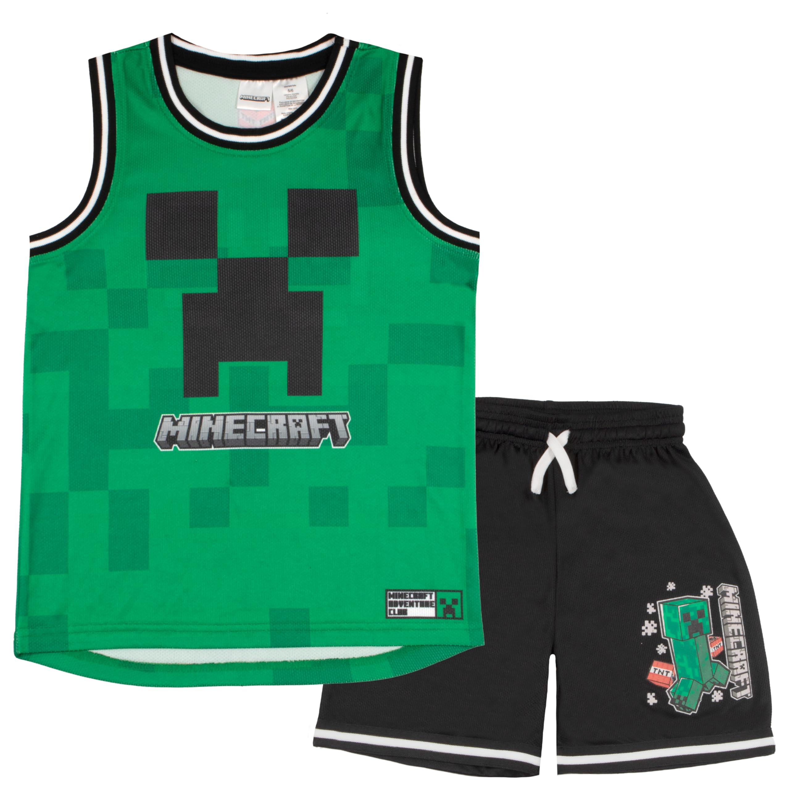 Foto 2 pulgar | Set De Ropa De Baloncesto Minecraft Creeper Para Niños, Talla 8 - Venta Internacional.