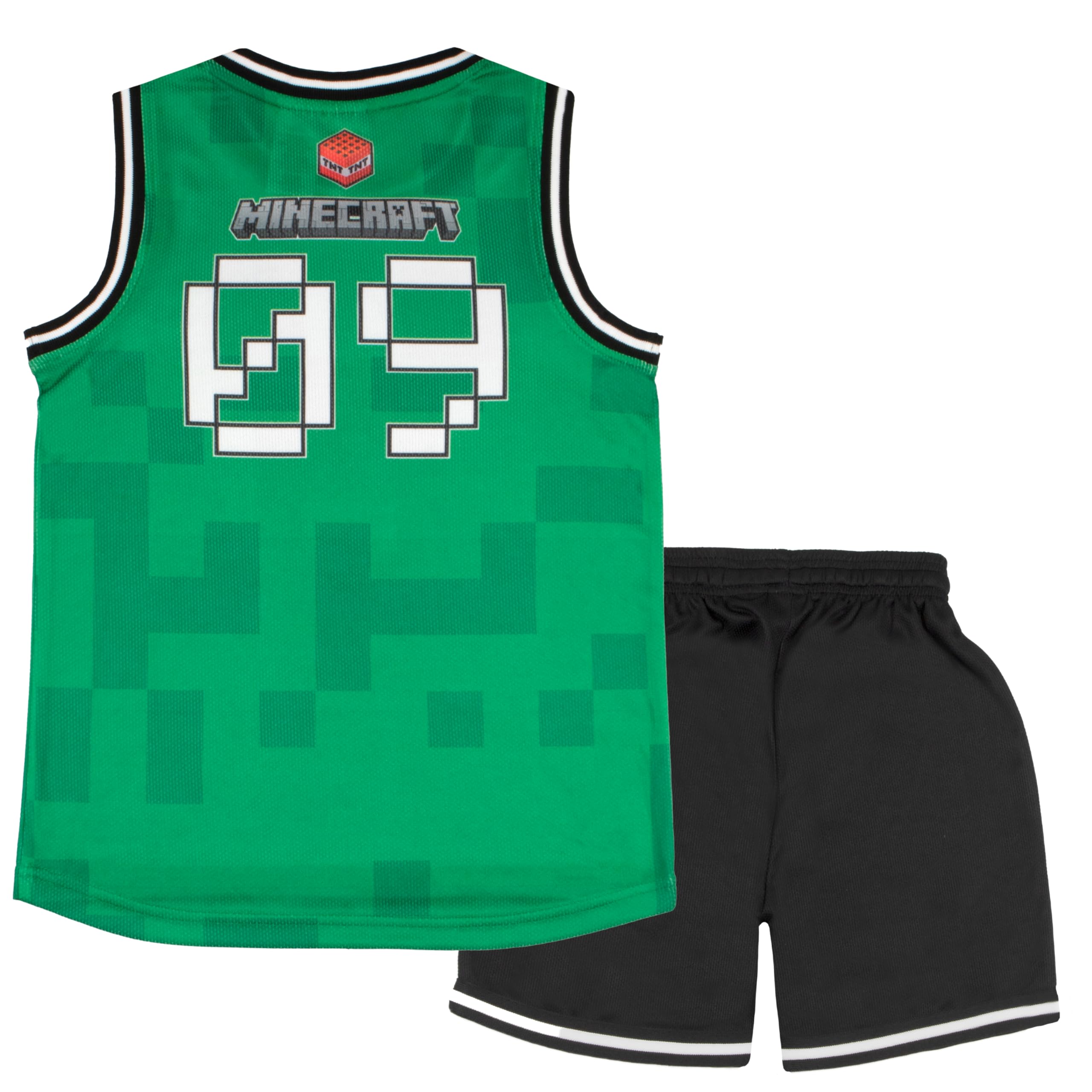 Foto 3 pulgar | Set De Ropa De Baloncesto Minecraft Creeper Para Niños, Talla 8 - Venta Internacional.