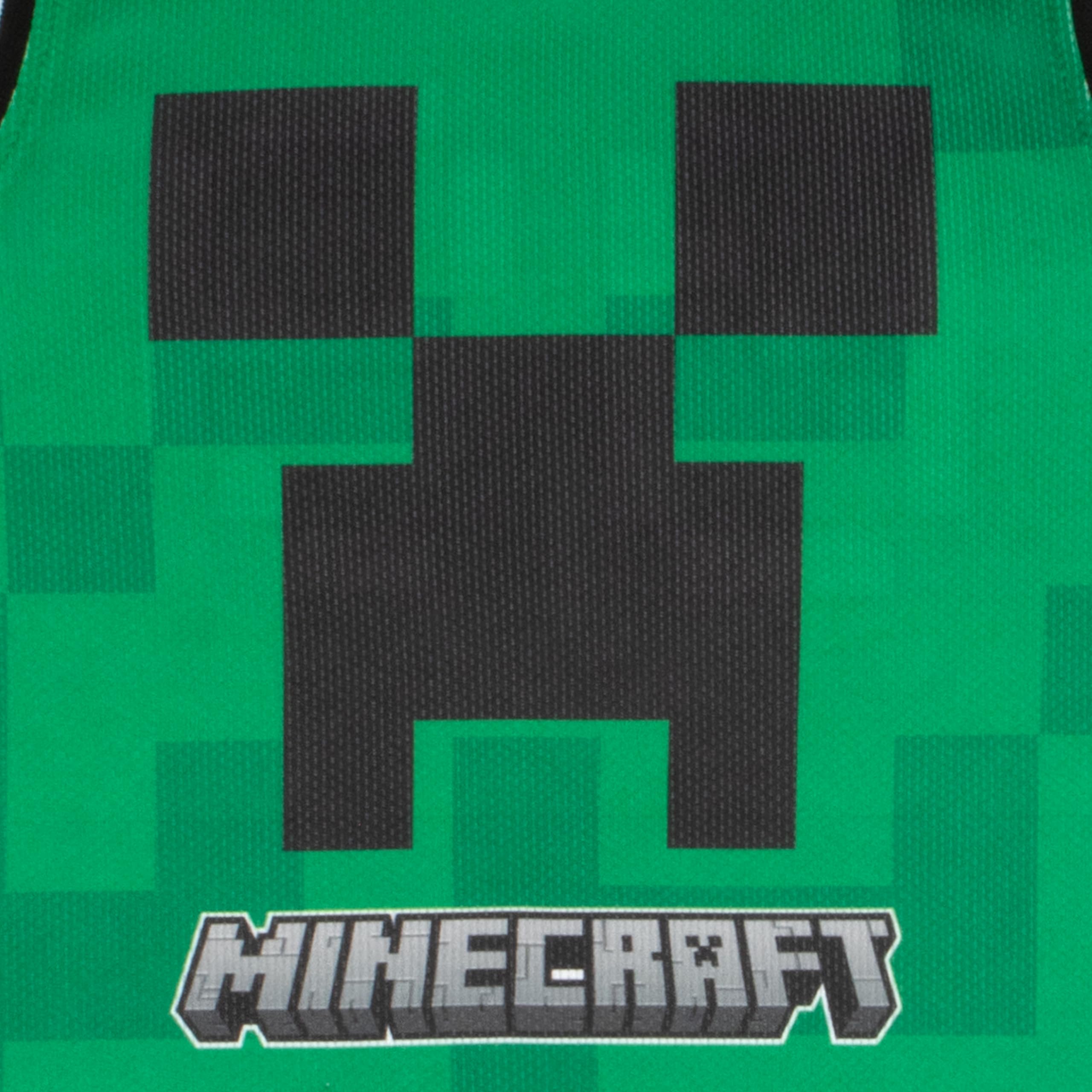 Foto 7 pulgar | Set De Ropa De Baloncesto Minecraft Creeper Para Niños, Talla 8 - Venta Internacional.