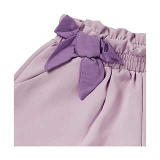Foto 3 | Short Coqueta Para Niña De Algodón Lila Con Moños Decorativos