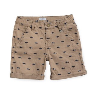 Foto 2 | Short Audaz Para Niño De Algodón Beige Con Estampado De Tiburones