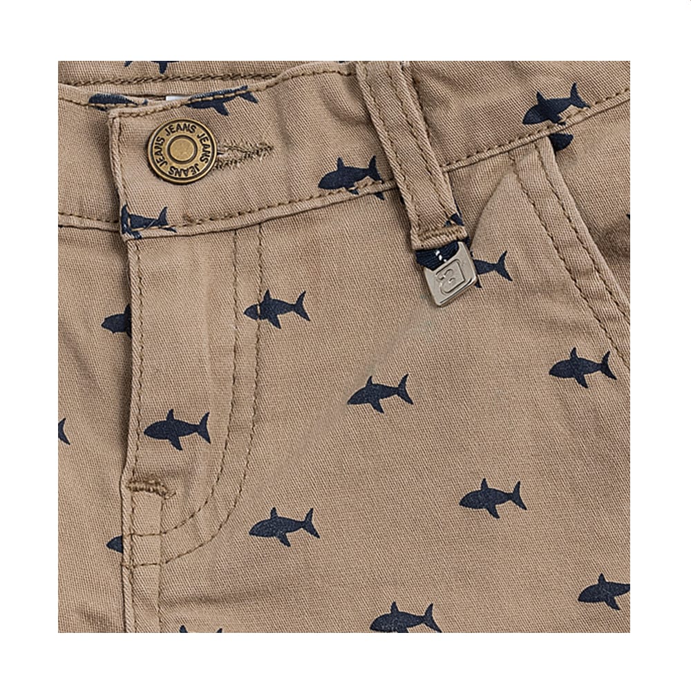 Foto 3 | Short Audaz Para Niño De Algodón Beige Con Estampado De Tiburones