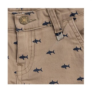 Foto 3 | Short Audaz Para Niño De Algodón Beige Con Estampado De Tiburones