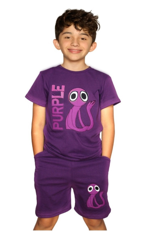 Playera y Short FUNBU color Púrpura - Purple Roblox Rainbow Friends