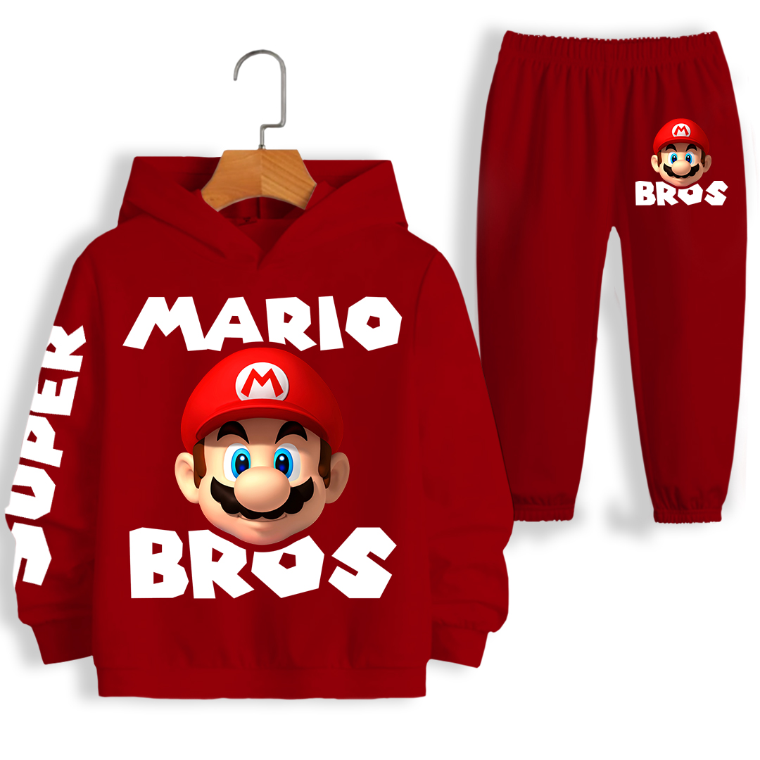 Foto 2 pulgar | Conjunto Sudadera y Pants King Mario Bros Rojo para Niño