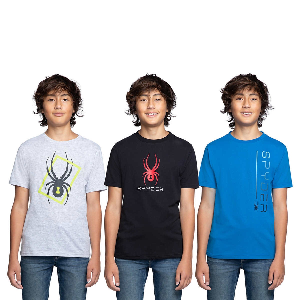 Playeras Spyder Set 3 Pack Manga Corta para Niño