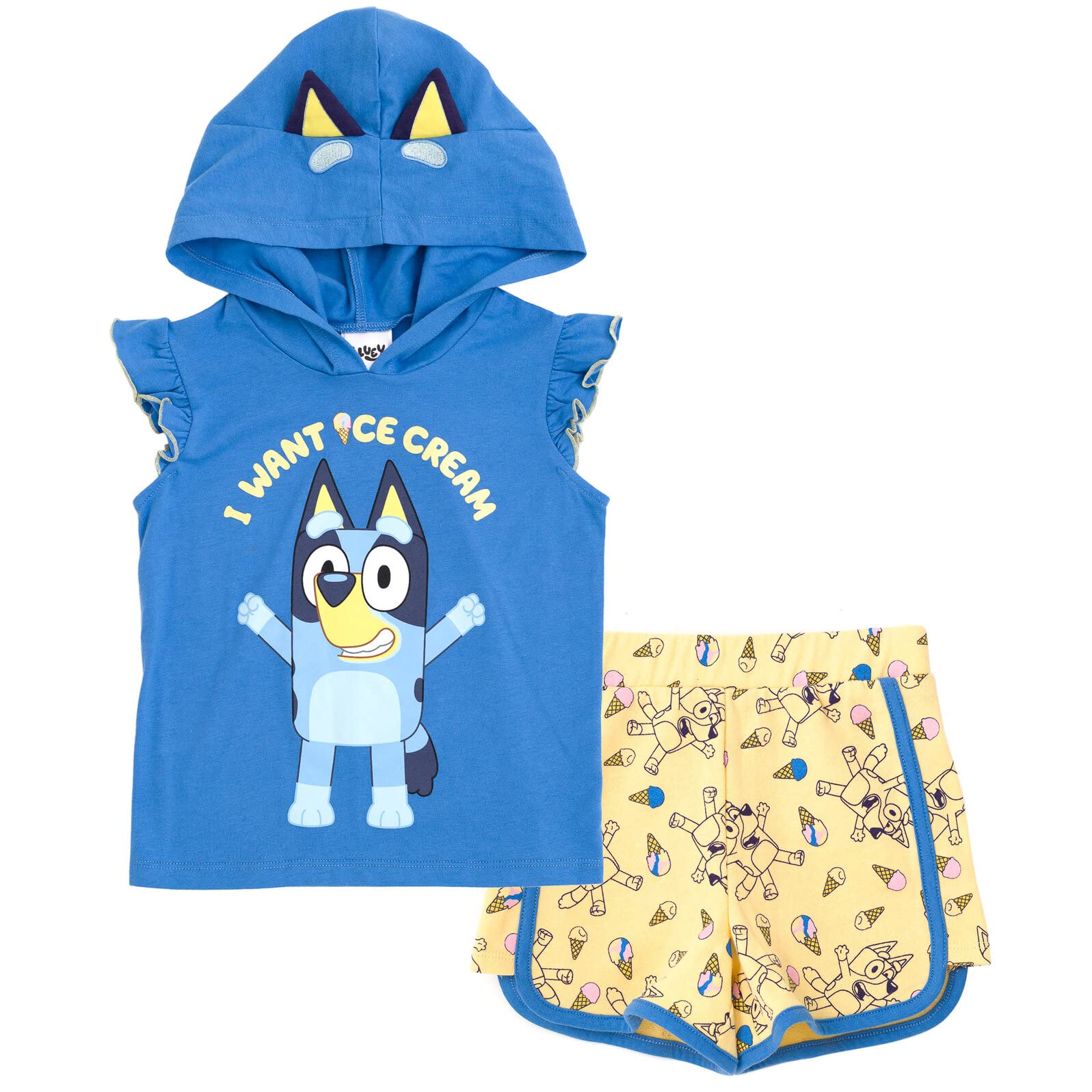 Camiseta Sin Mangas Y Pantalones Cortos Para Cosplay Bluey Para Niñas Pequeñas, Talla 6 - Venta Internacional.