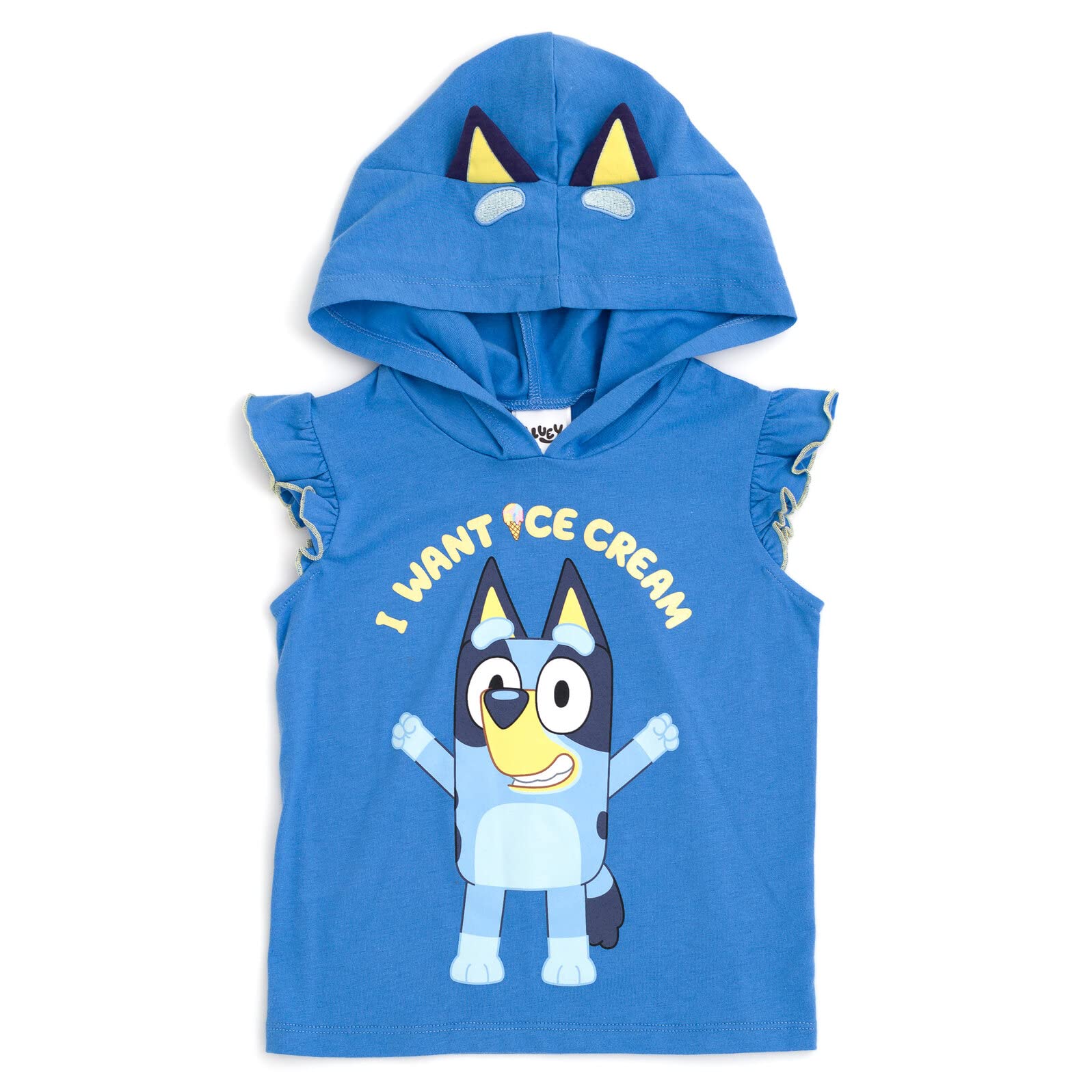 Foto 3 | Camiseta Sin Mangas Y Pantalones Cortos Para Cosplay Bluey Para Niñas Pequeñas, Talla 6 - Venta Internacional.