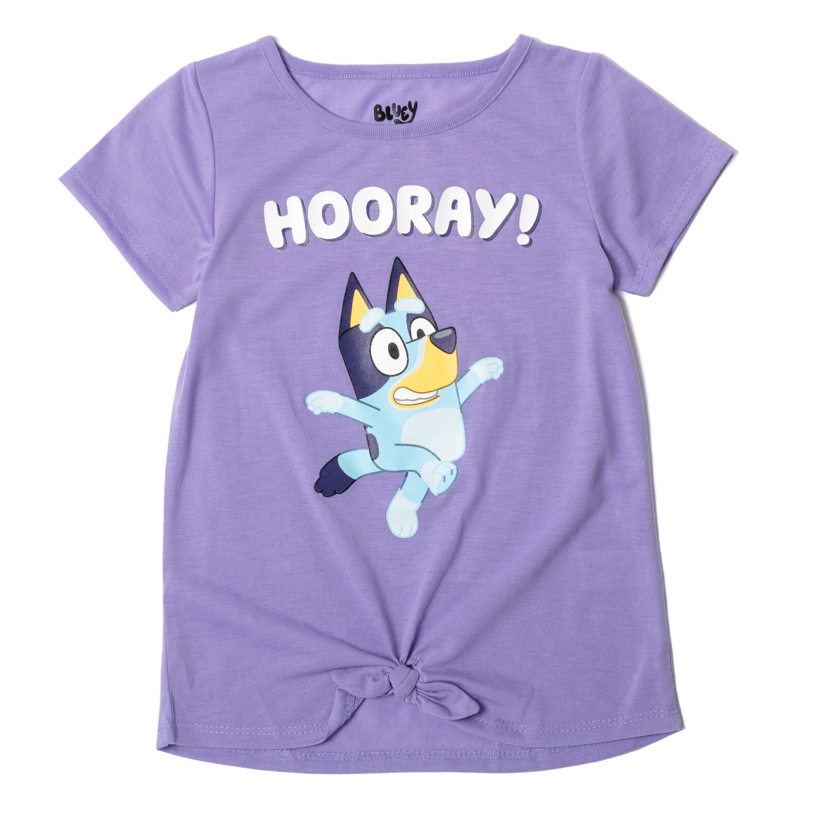 Camiseta Bluey Little Girls Púrpura Con Lazo Gráfico Con Nudo Para 4 Años - Venta Internacional.