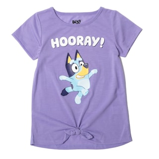 Foto 1 | Camiseta Bluey Little Girls Púrpura Con Lazo Gráfico Con Nudo Para 4 Años - Venta Internacional.