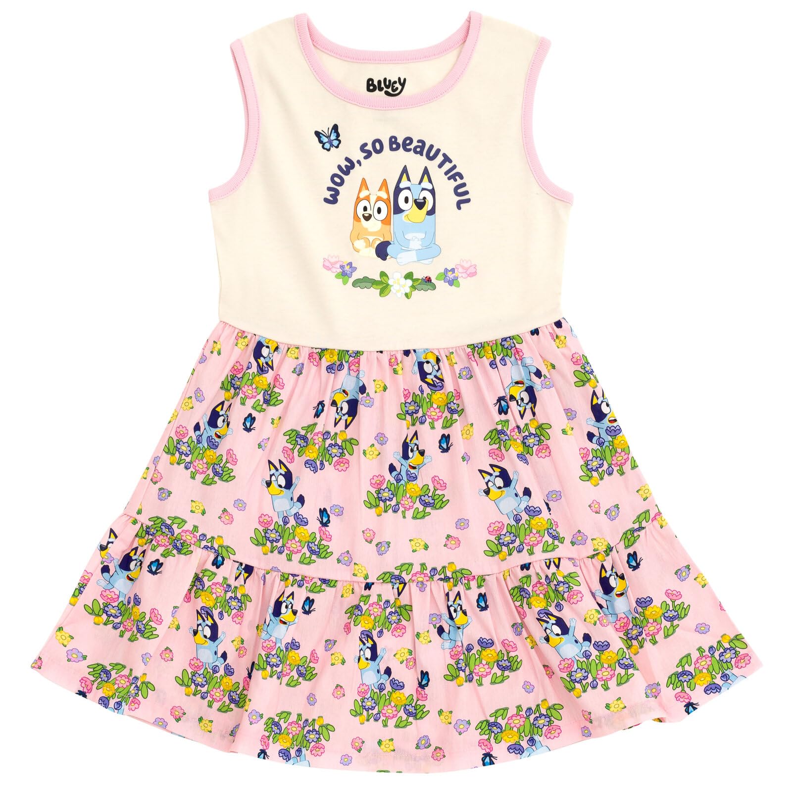 Foto 3 pulgar | Conjunto De Vestido Y Sombrero Para El Sol Con Estampado Floral Azul Para Niñas De 6 Años - Venta Internacional.