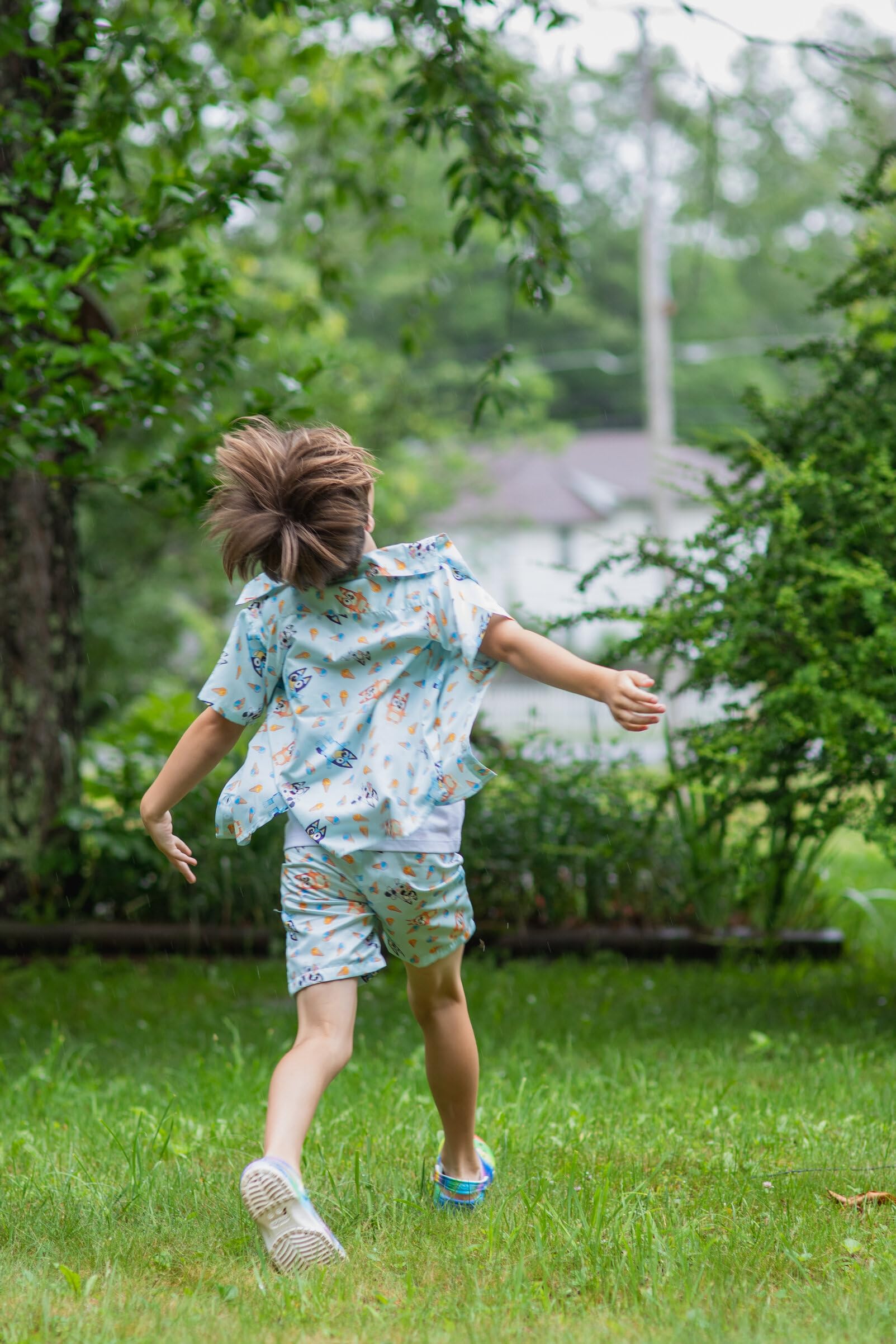 Foto 6 | Conjunto De Camisa Y Pantalones Cortos Hawaianos Outfit Bluey Bingo Muffin Para 6 Niñas - Venta Internacional.