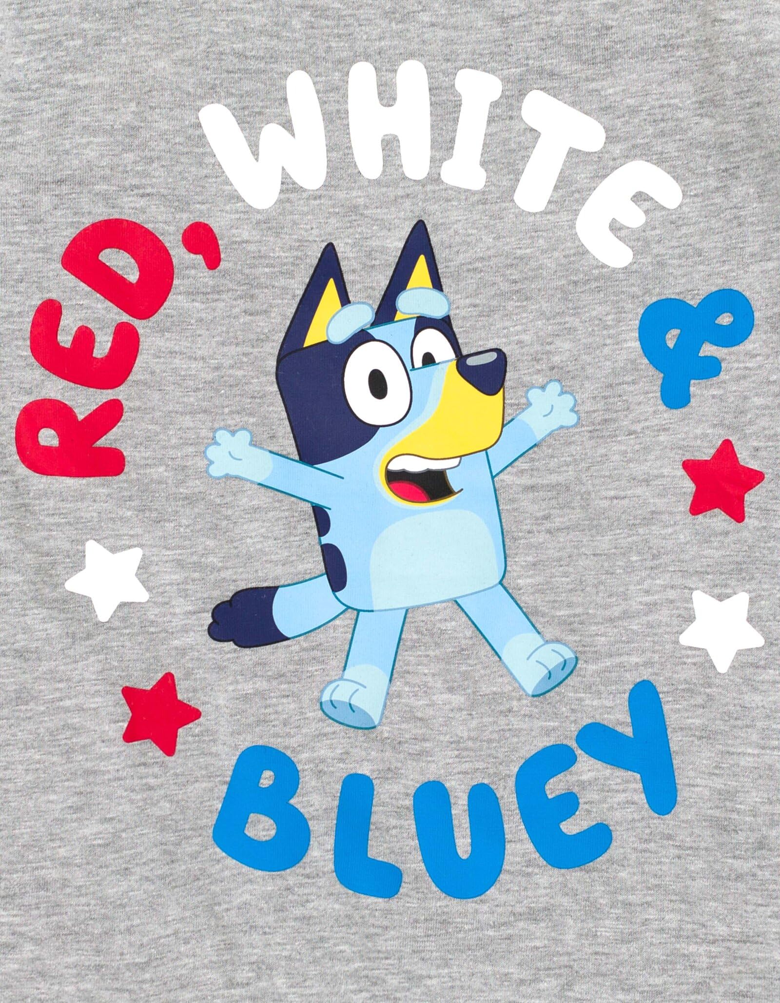 Foto 3 pulgar | Camiseta Bluey Del 4 De Julio Para Niño Y Niña, Gris, Talla 4 - Venta Internacional.