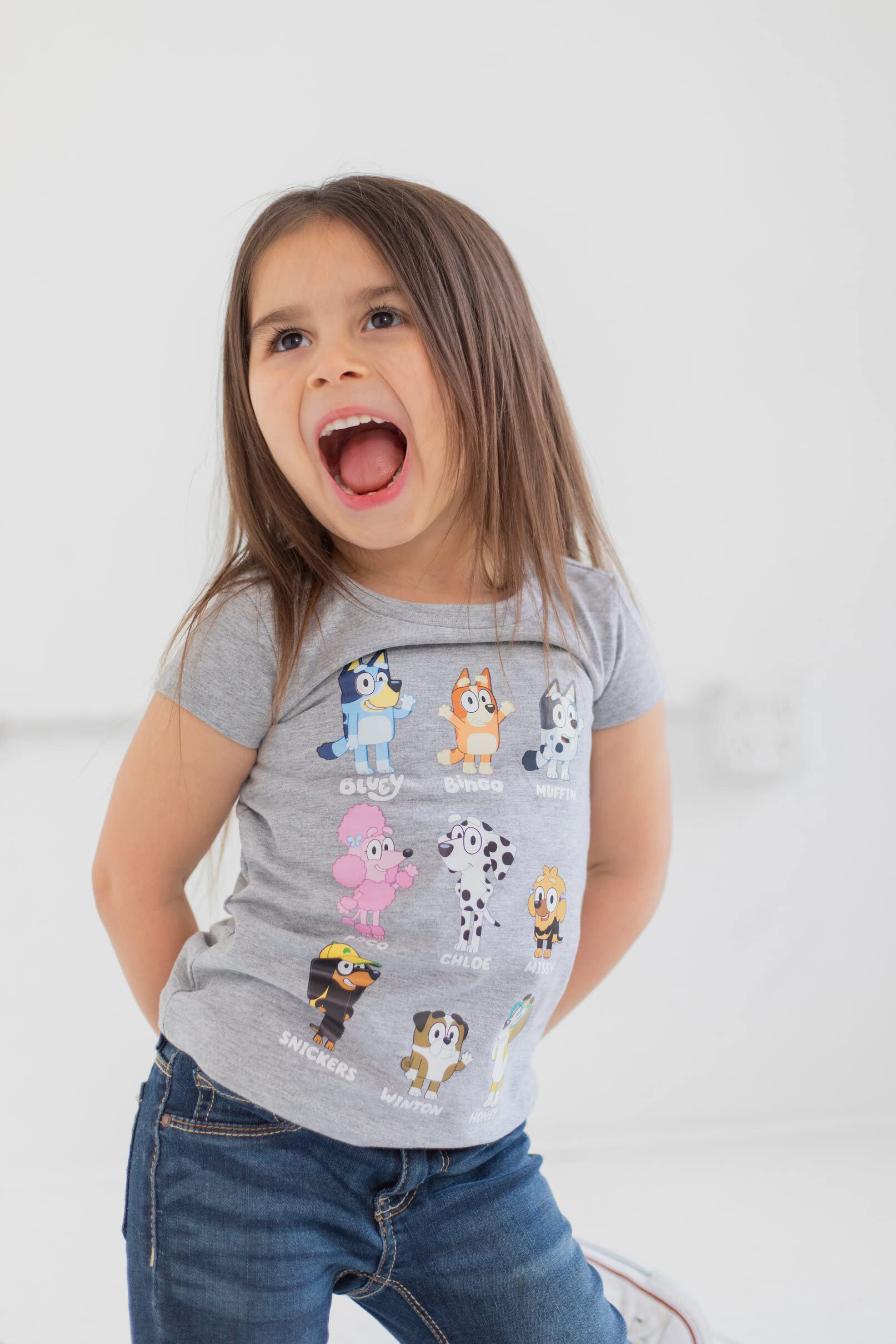 Foto 4 | Camiseta Bluey Bingo And Friends Para Niñas Pequeñas, Paquete De 3 Unidades, 6-6x - Venta Internacional.