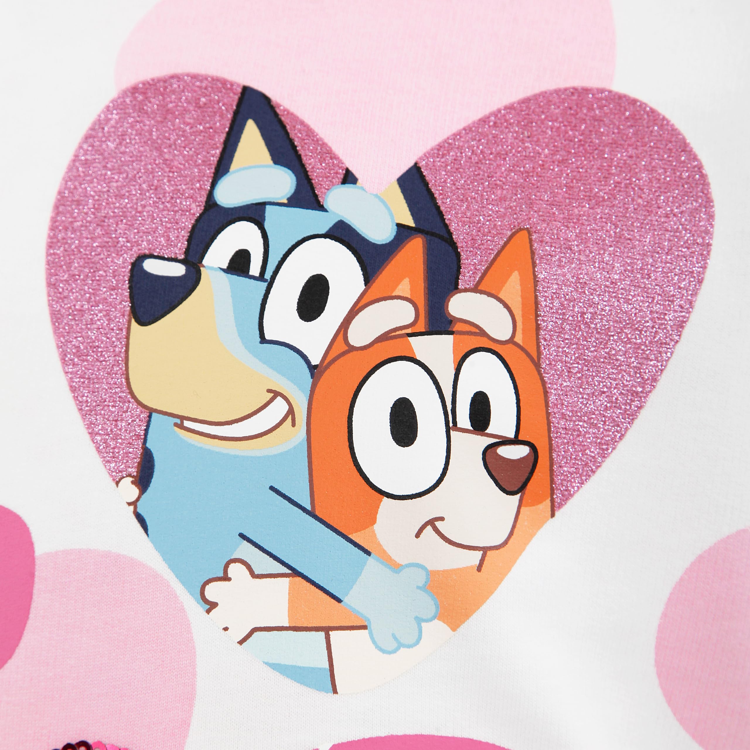 Foto 4 | Sudadera Bluey Bingo Con Cuello Redondo Para Niñas, Color Blanco, Talla 5 - Venta Internacional.