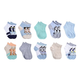 Foto 1 | Calcetines Bluey Quarter Para Niños De 2 A 4 Toneladas, Paquete De 10 Unidades, Color Blanco - Venta Internacional.