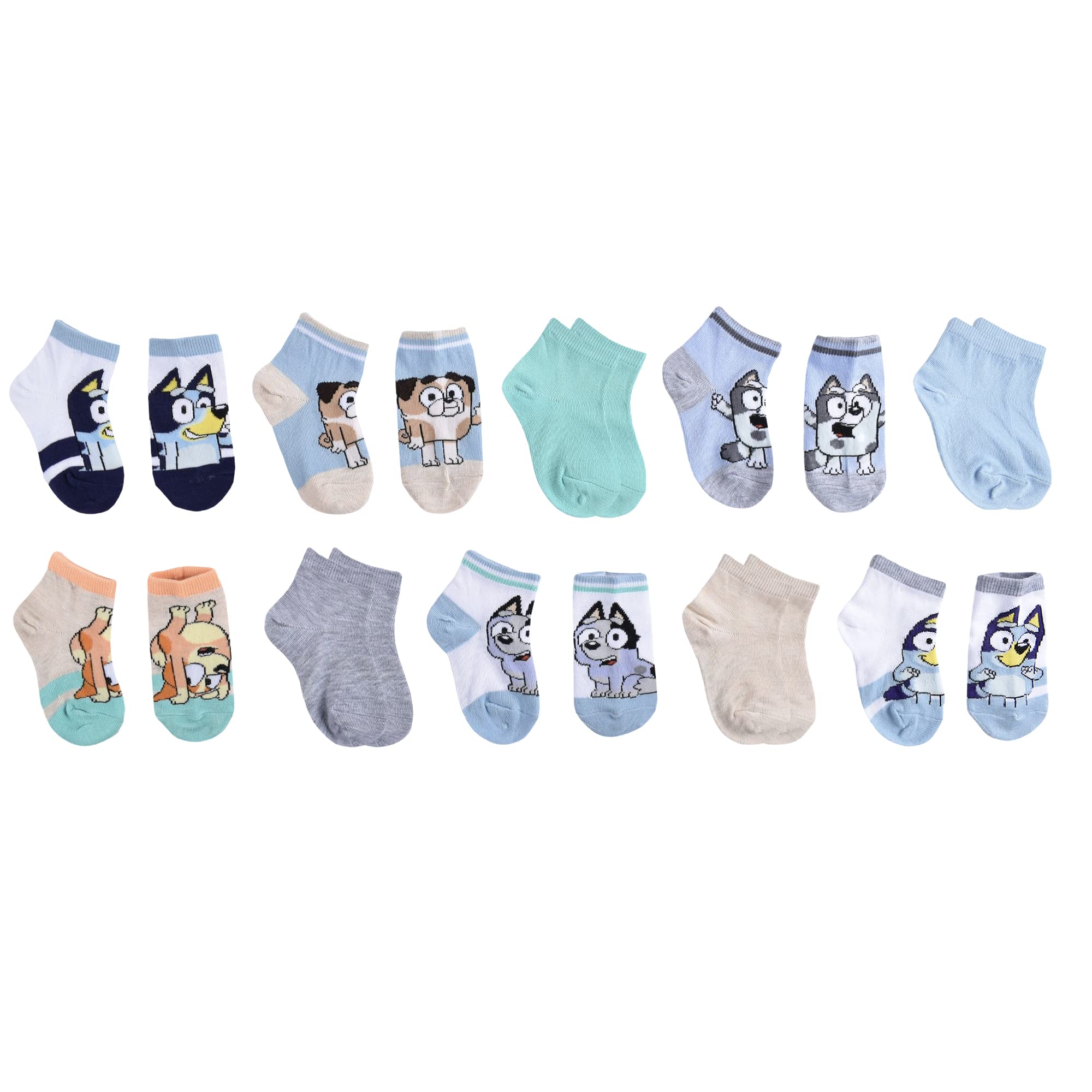 Foto 3 pulgar | Calcetines Bluey Quarter Para Niños De 2 A 4 Toneladas, Paquete De 10 Unidades, Color Blanco - Venta Internacional.