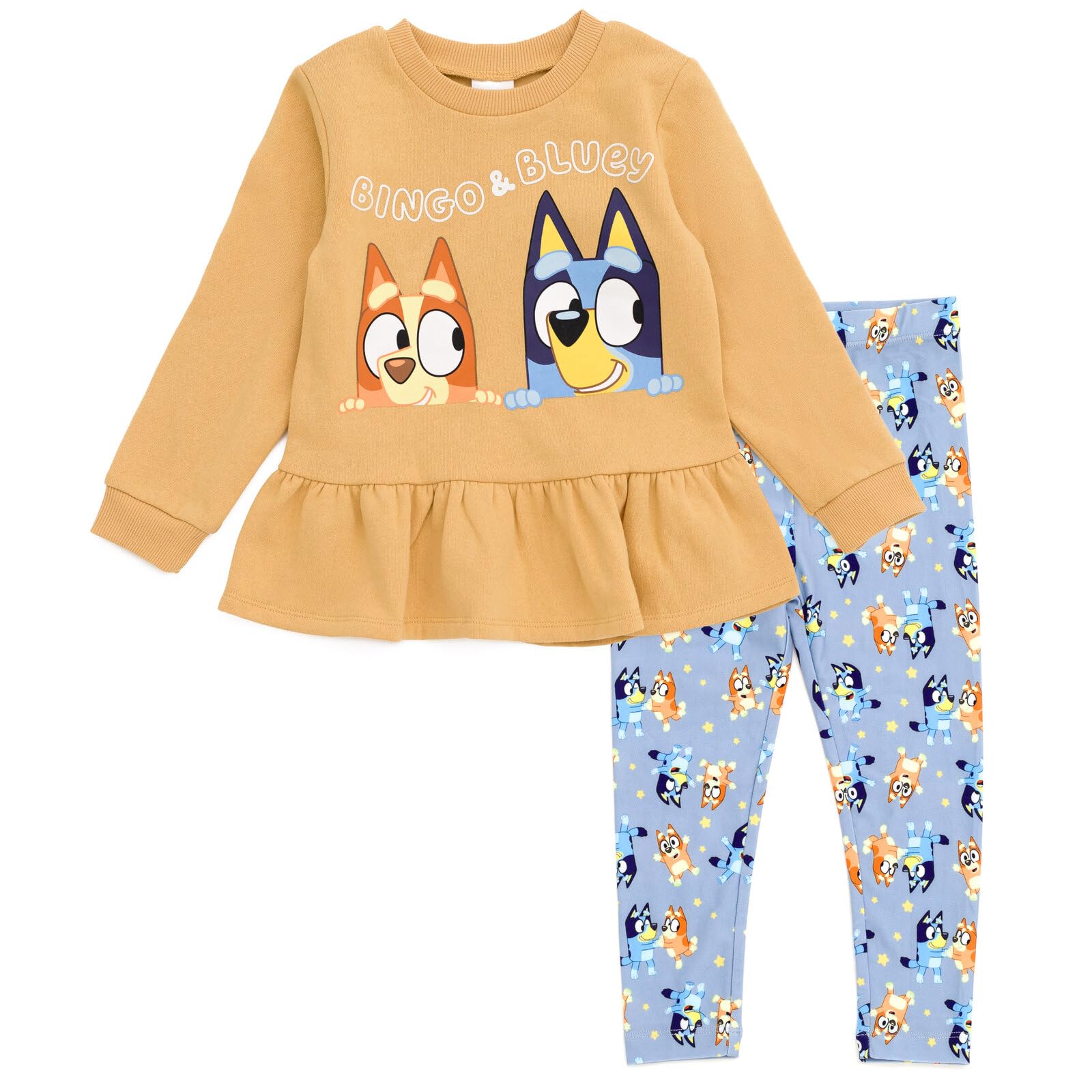 Foto 2 pulgar | Conjunto De Sudadera Y Leggings Bluey Bingo Peplum Para Niñas Pequeñas - Venta Internacional.