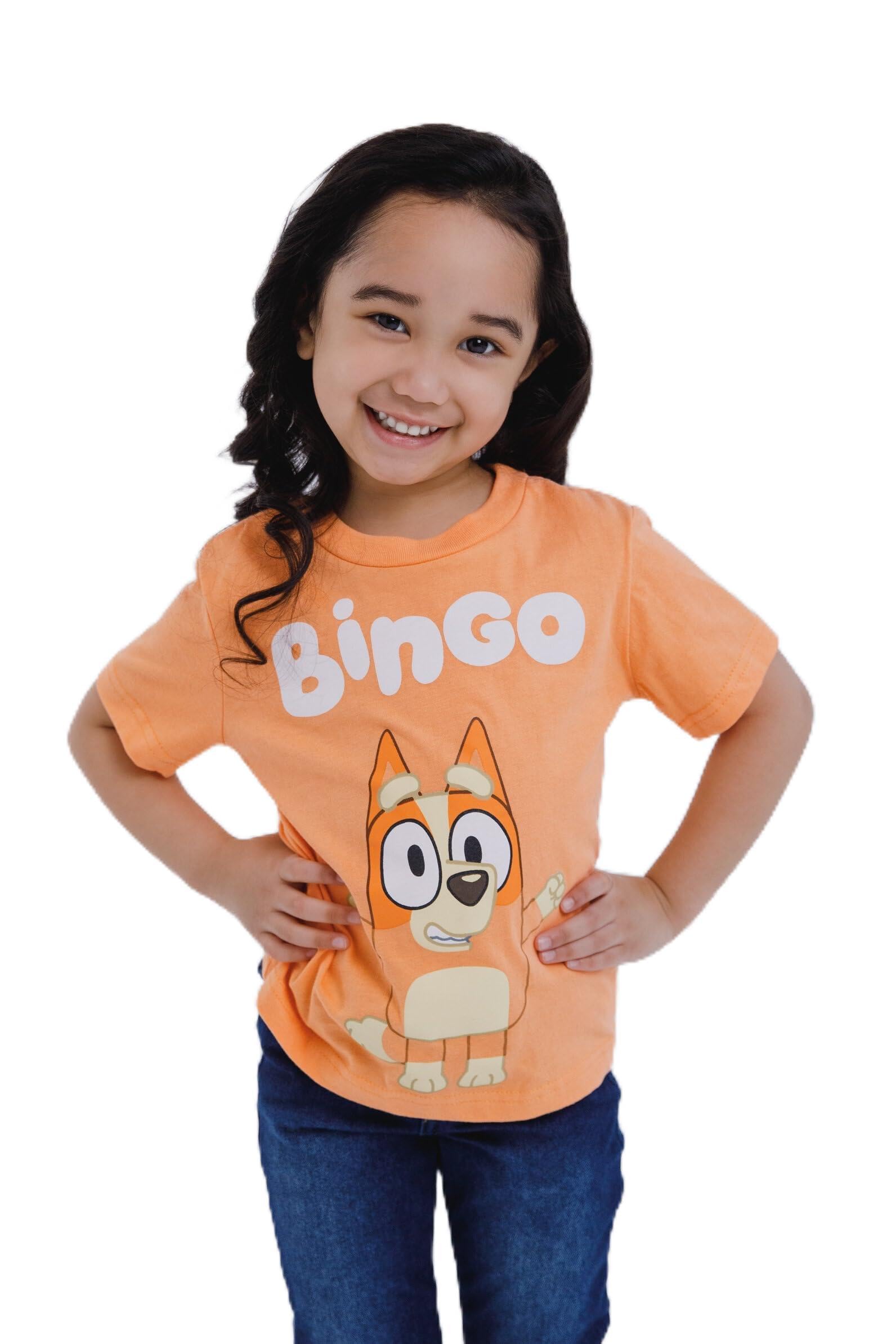 Foto 2 pulgar | Camiseta Bluey Bingo Con Estampado De Niños Pequeños De 6 Años, Azul - Venta Internacional.