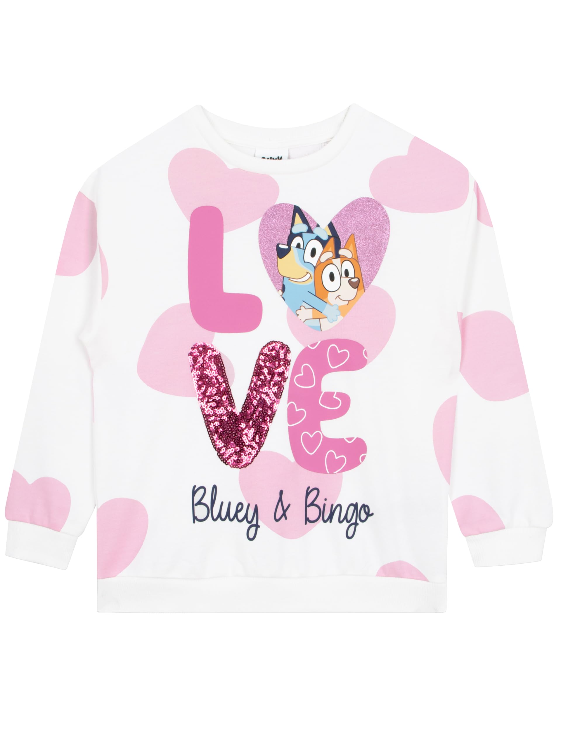 Foto 2 pulgar | Sudadera Bluey Bingo Con Cuello Redondo Para Niñas, Color Blanco 2t - Venta Internacional.