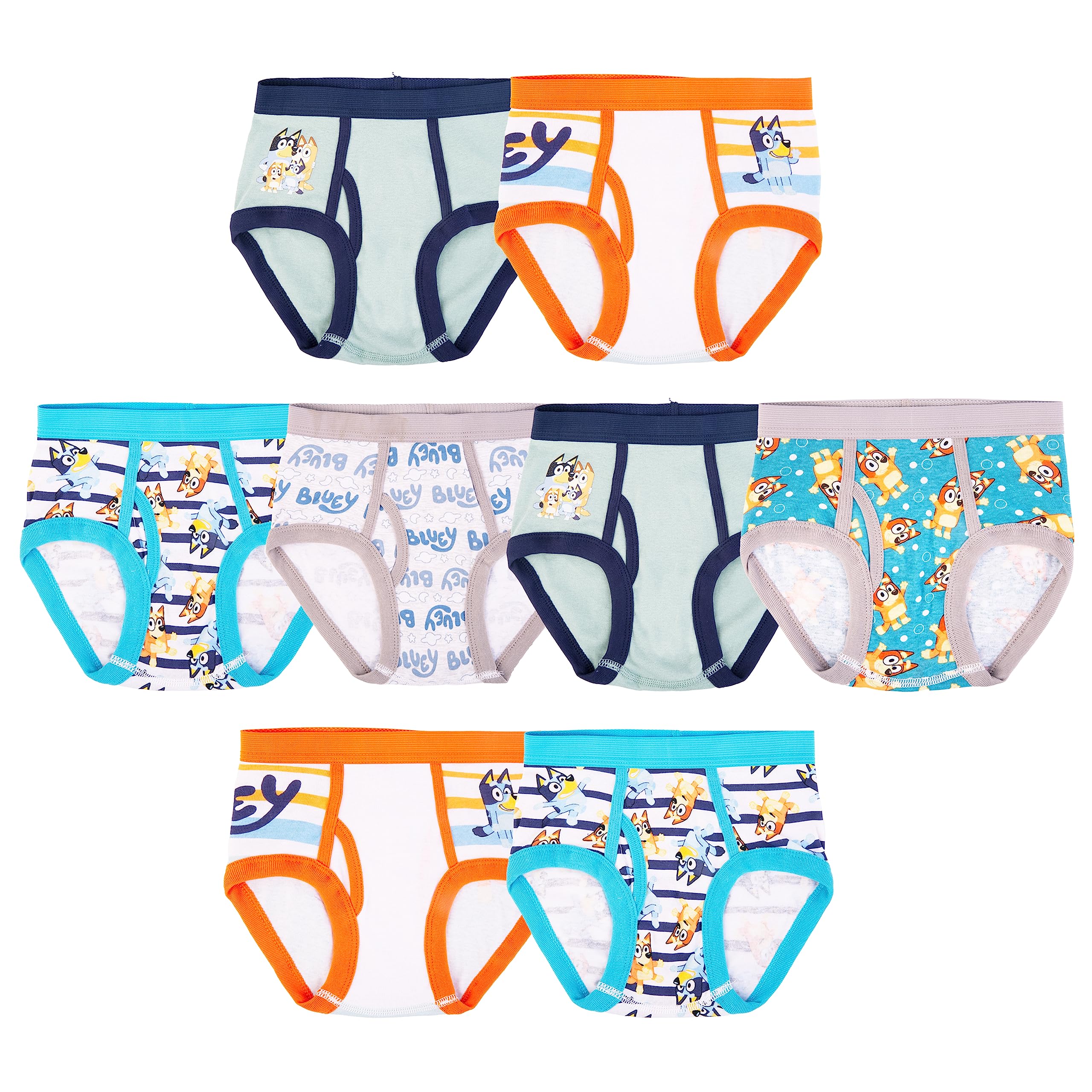 Foto 1 | Braguitas Underwear Bluey De Algodón 100% Peinado Para Niños 2/3t-8, Paquete De 8 - Venta Internacional.