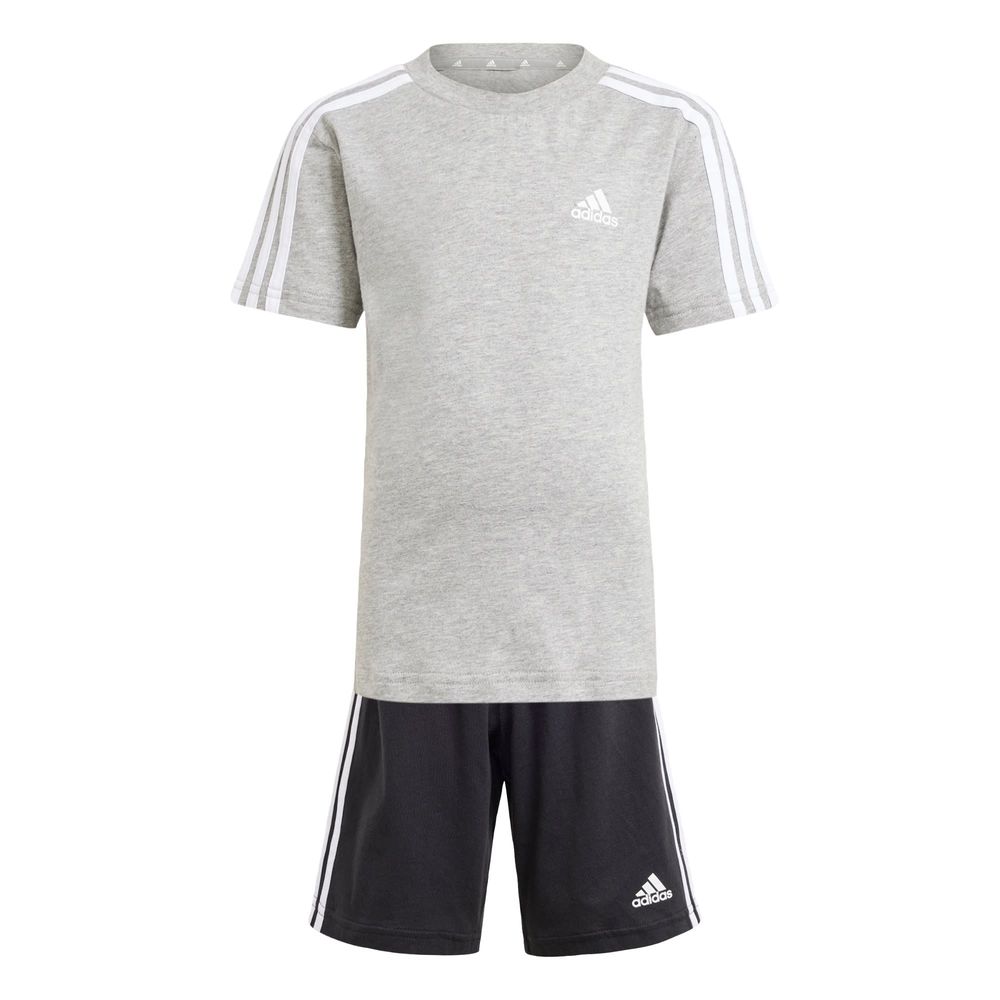 Conjunto De Playera Y Shorts Essentials 3-stripes Adidas Gris Niños