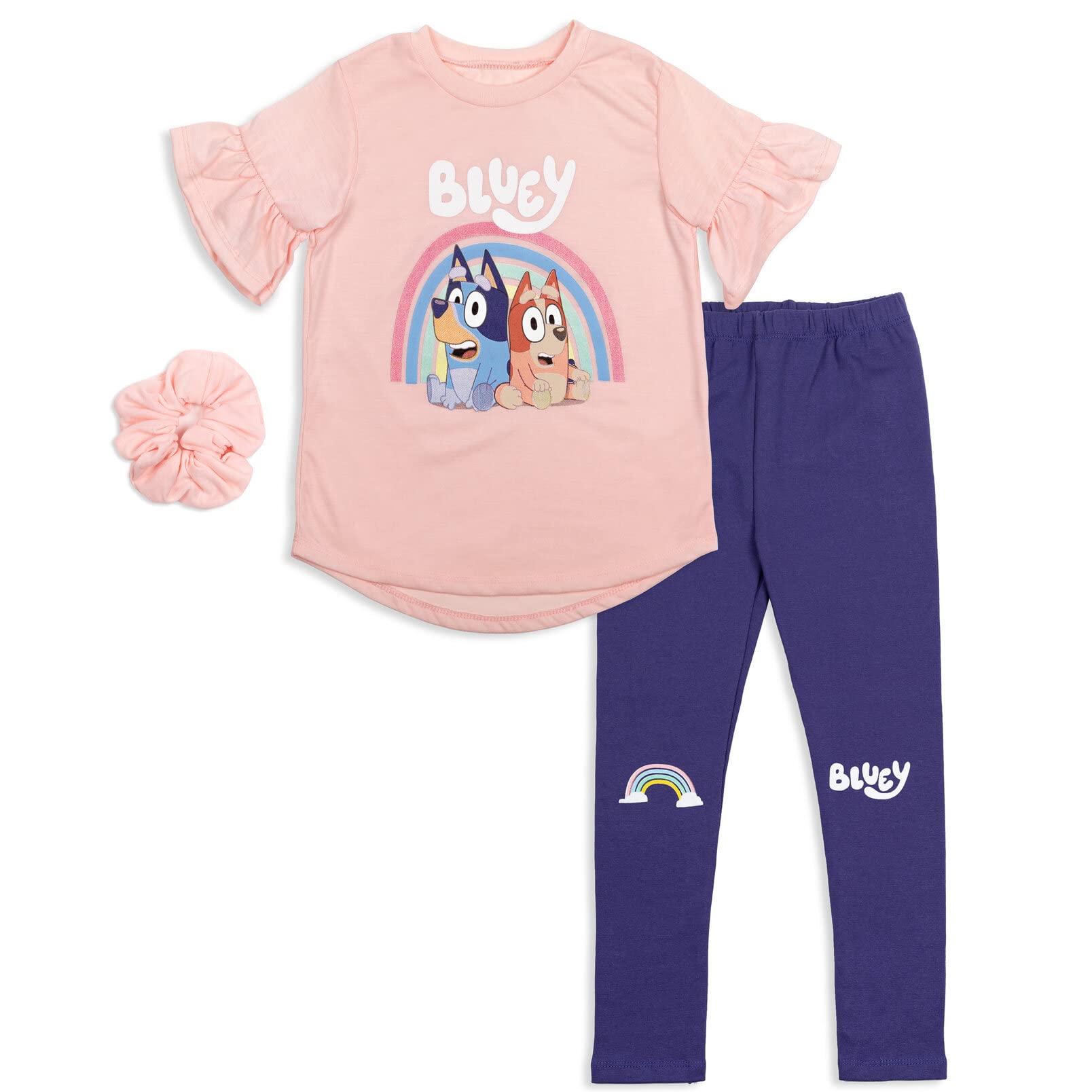 Conjunto De Ropa Bluey And Bingo Para Niñas Pequeñas, Leggings Rosas 6 - Venta Internacional.