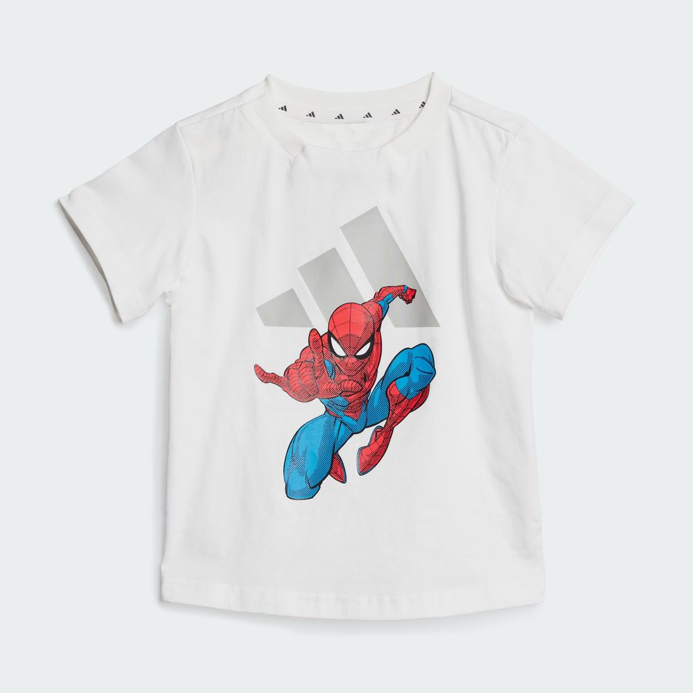 Foto 5 pulgar | Conjunto De Playera Adidas X Marvel Spider-man Kids Adidas Blanco Niños