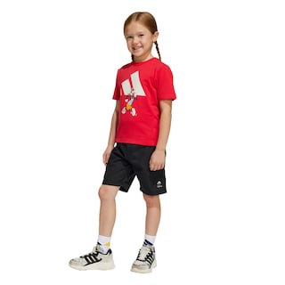 Foto 2 | Conjunto Playera Y Pants Corto Adidas X Disney Mickey Mouse (niños) Adidas Rojo Niños