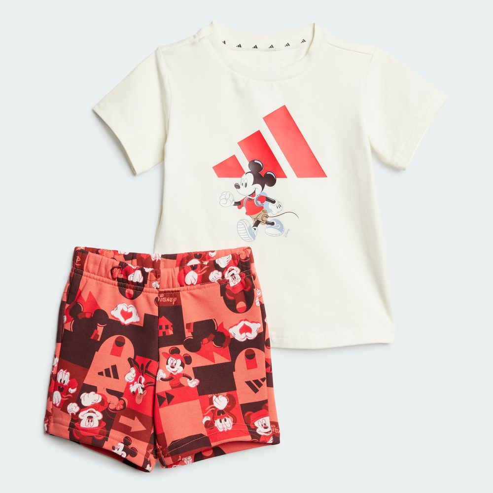 Foto 4 pulgar | Conjunto Playera Y Pants Corto Adidas X Disney Mickey Mouse (bebé) Adidas Blanco Niños