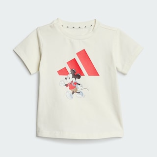 Foto 4 | Conjunto Playera Y Pants Corto Adidas X Disney Mickey Mouse (bebé) Adidas Blanco Niños