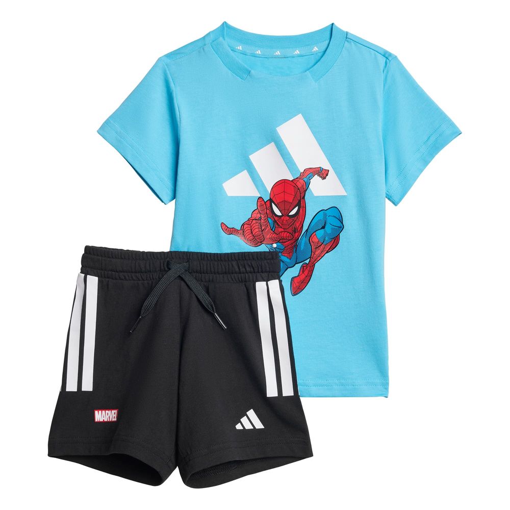 Foto 2 pulgar | Conjunto De Playera Adidas X Marvel Spider-man Kids Adidas Azul Niños