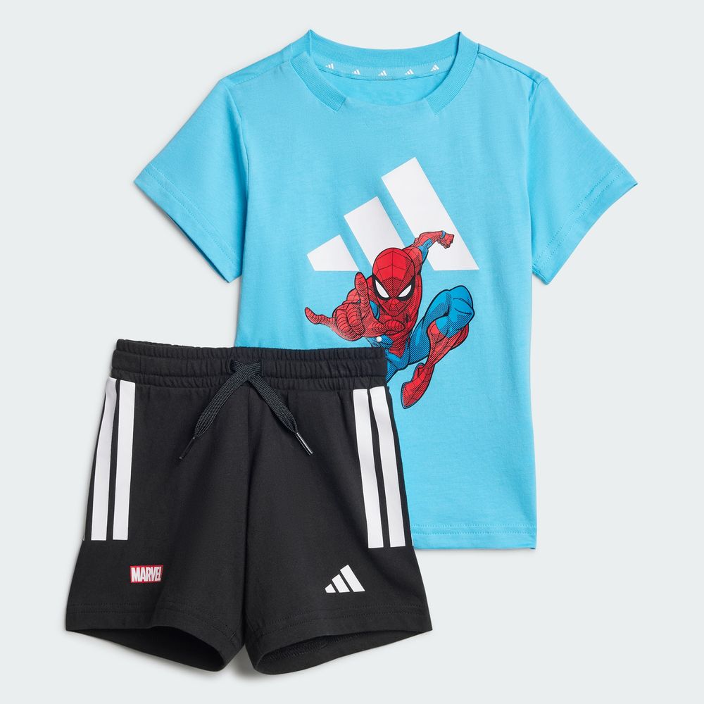 Foto 4 pulgar | Conjunto De Playera Adidas X Marvel Spider-man Kids Adidas Azul Niños