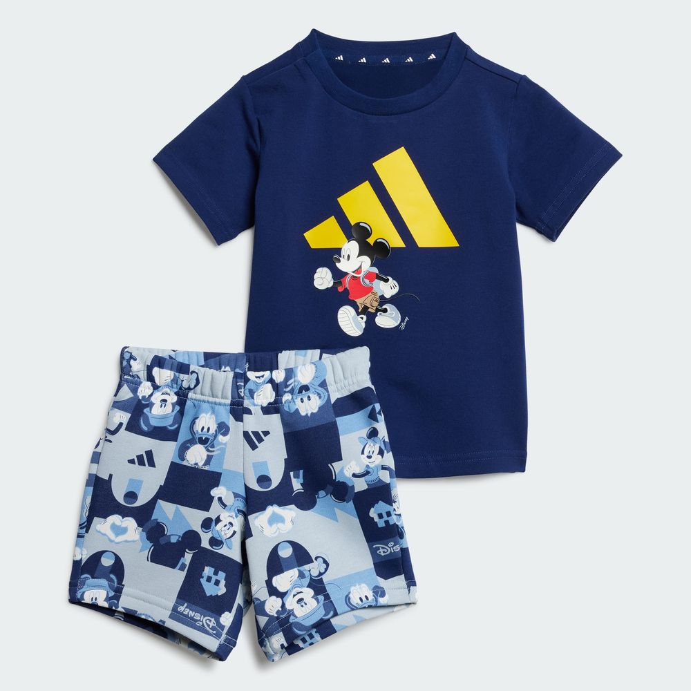 Foto 2 | Conjunto Playera Y Pants Corto Adidas X Disney Mickey Mouse (bebé) Adidas Azul Niños