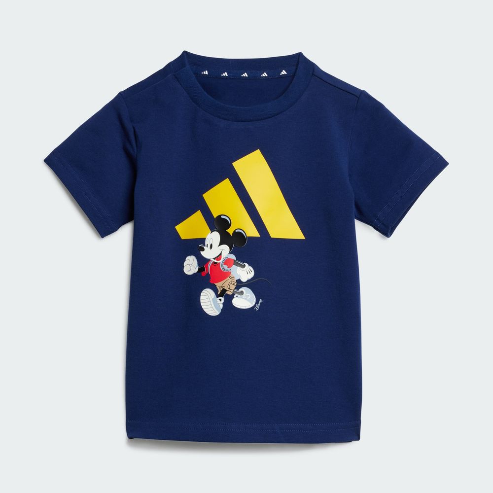 Foto 4 | Conjunto Playera Y Pants Corto Adidas X Disney Mickey Mouse (bebé) Adidas Azul Niños