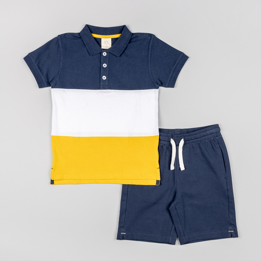Foto 3 pulgar | Conjunto De Camiseta Tipo Polo Y Short Para Niño Zippy