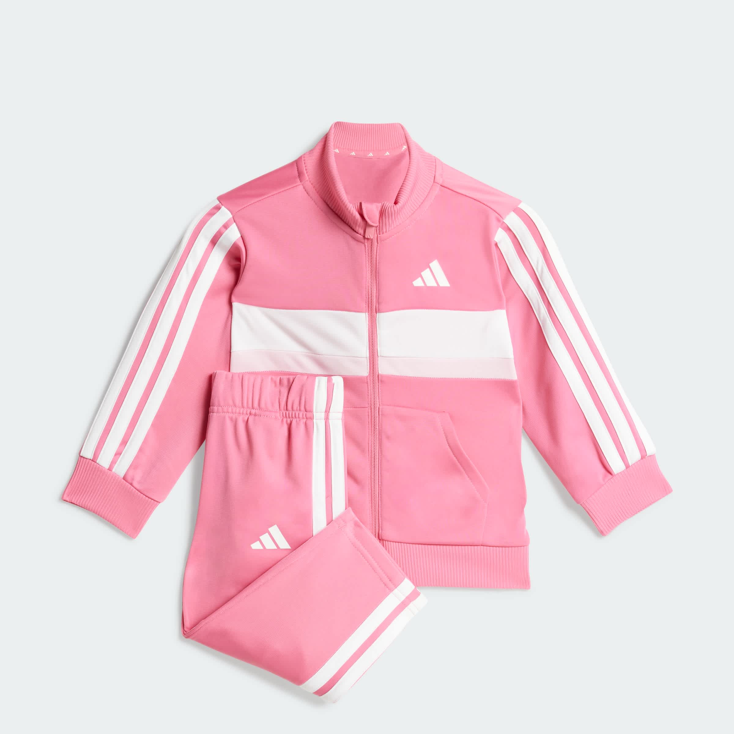 Foto 3 pulgar | Conjunto Deportivo Seasonal Essentials Tiberio 3 Franjas Tricot Kids Adidas Rosa Niños