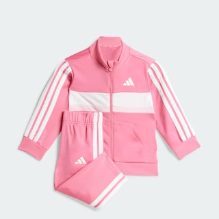 Foto 2 | Conjunto Deportivo Seasonal Essentials Tiberio 3 Franjas Tricot Kids Adidas Rosa Niños