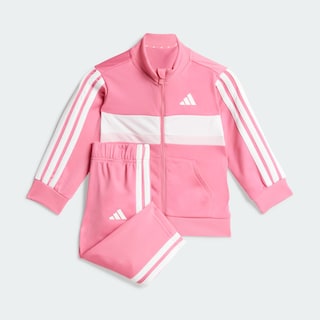Foto 3 | Conjunto Deportivo Seasonal Essentials Tiberio 3 Franjas Tricot Kids Adidas Rosa Niños