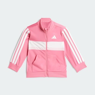 Foto 4 | Conjunto Deportivo Seasonal Essentials Tiberio 3 Franjas Tricot Kids Adidas Rosa Niños