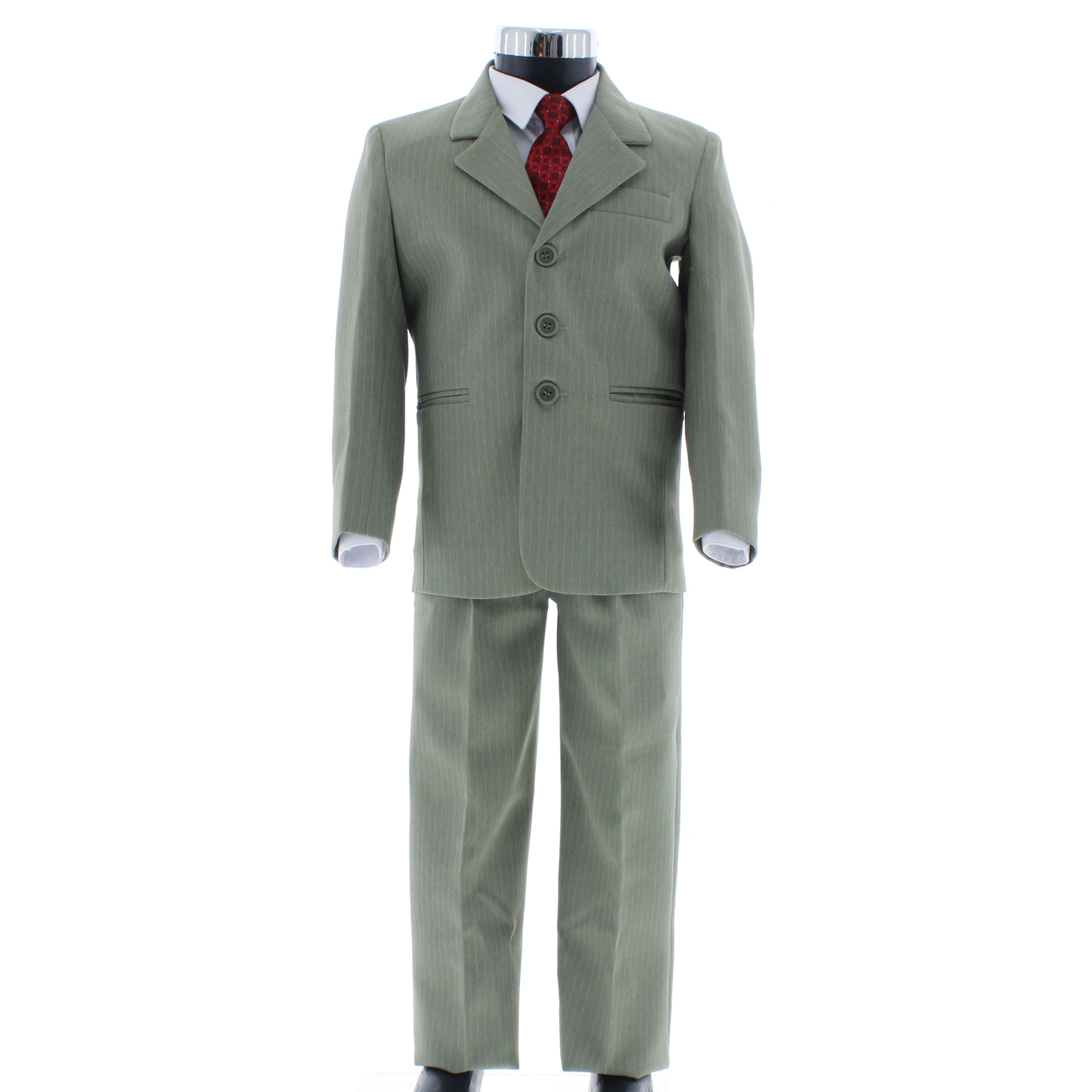 Foto 4 pulgar | Traje Para Niño Chicos Olé 2900 Verde Olivo Rayado