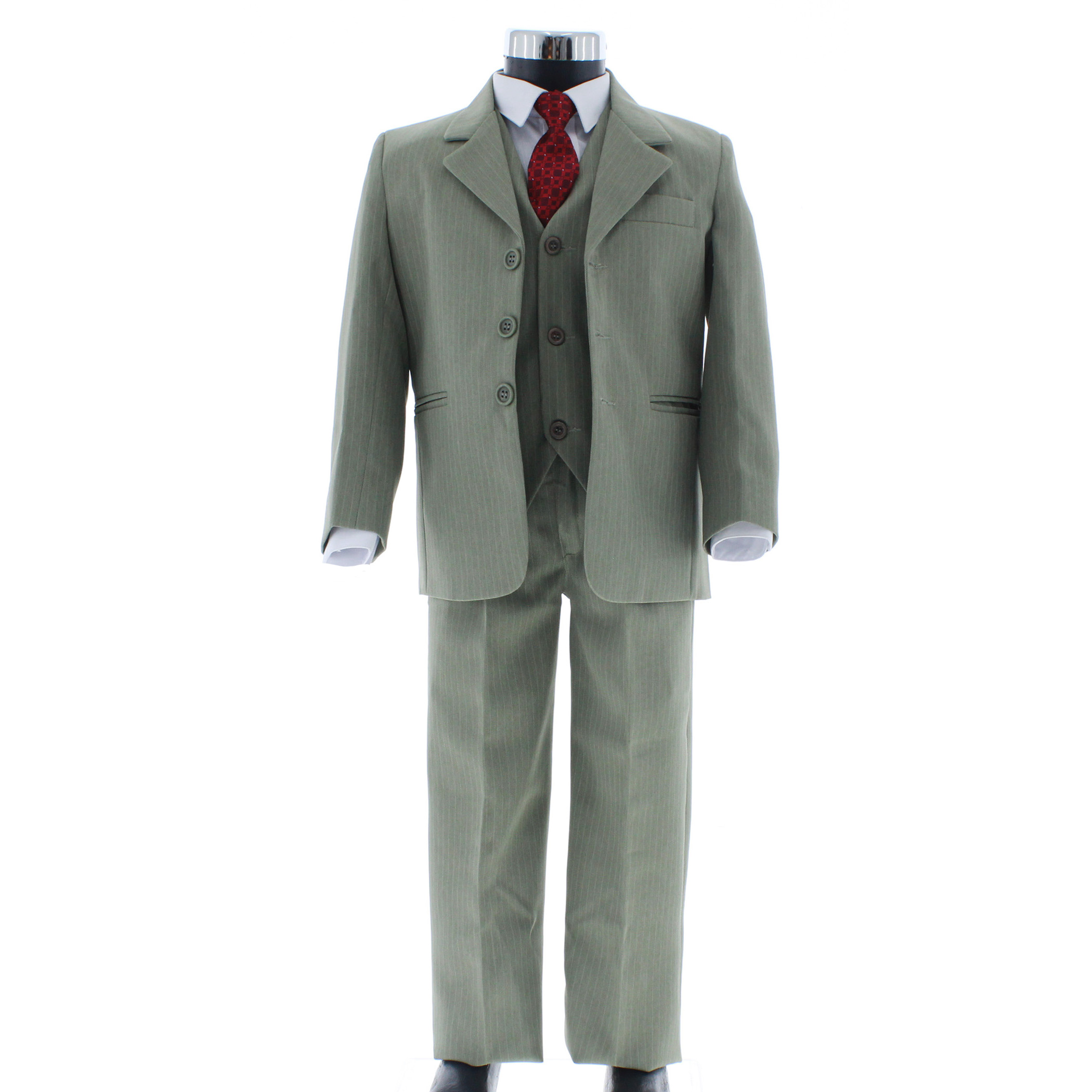 Foto 5 pulgar | Traje Para Niño Chicos Olé 2900 Verde Olivo Rayado
