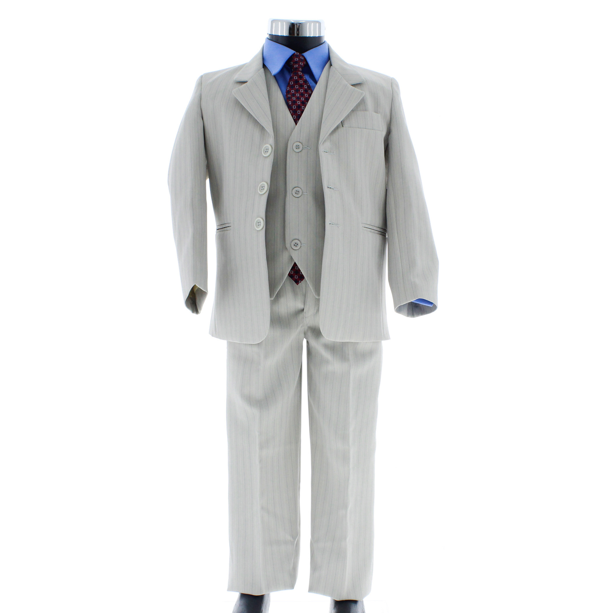 Foto 4 pulgar | Traje Para Niño Chicos Olé 2892 Beige Claro Rayas Finas