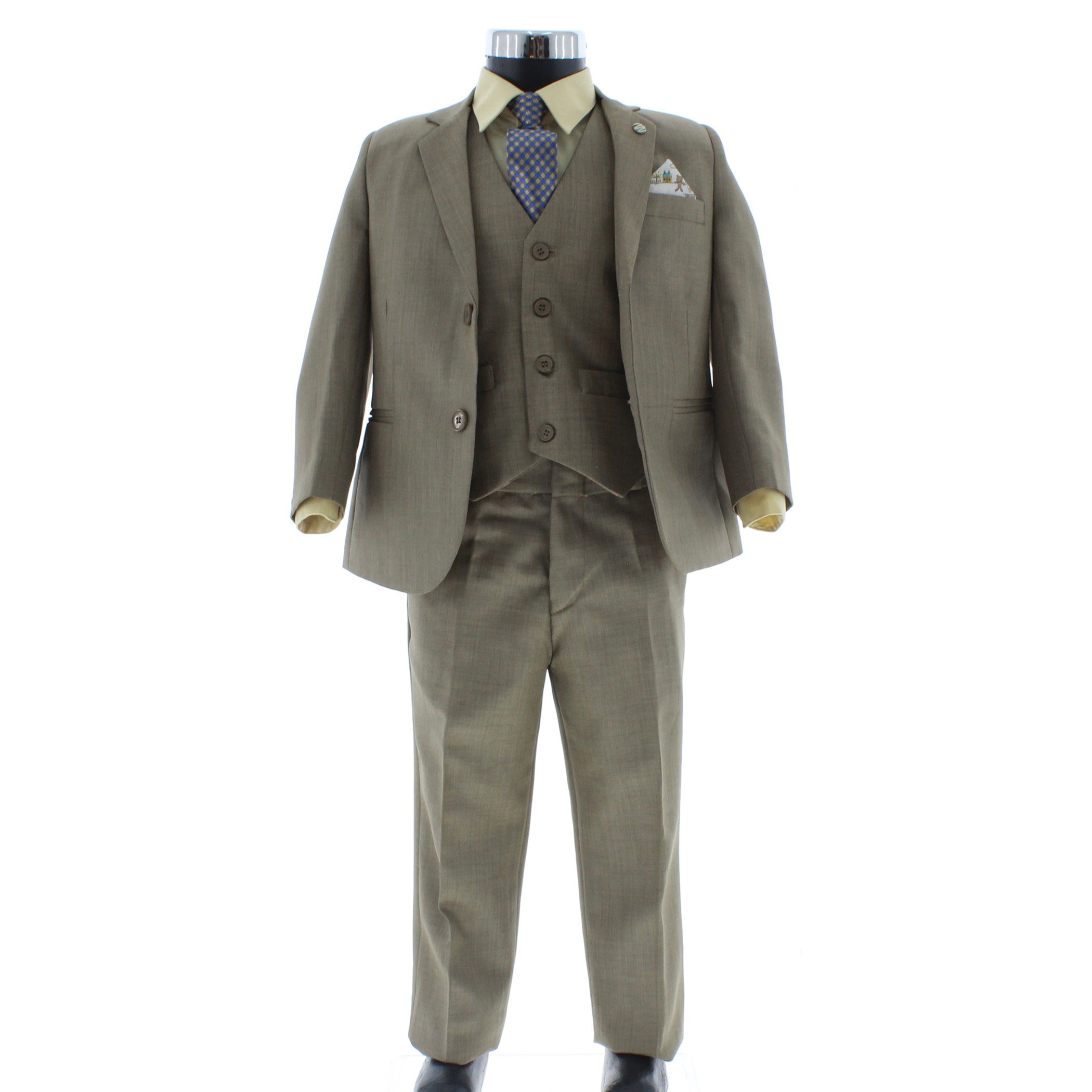 Foto 4 pulgar | Traje Para Niño Chicos Olé 2913 Café Formal