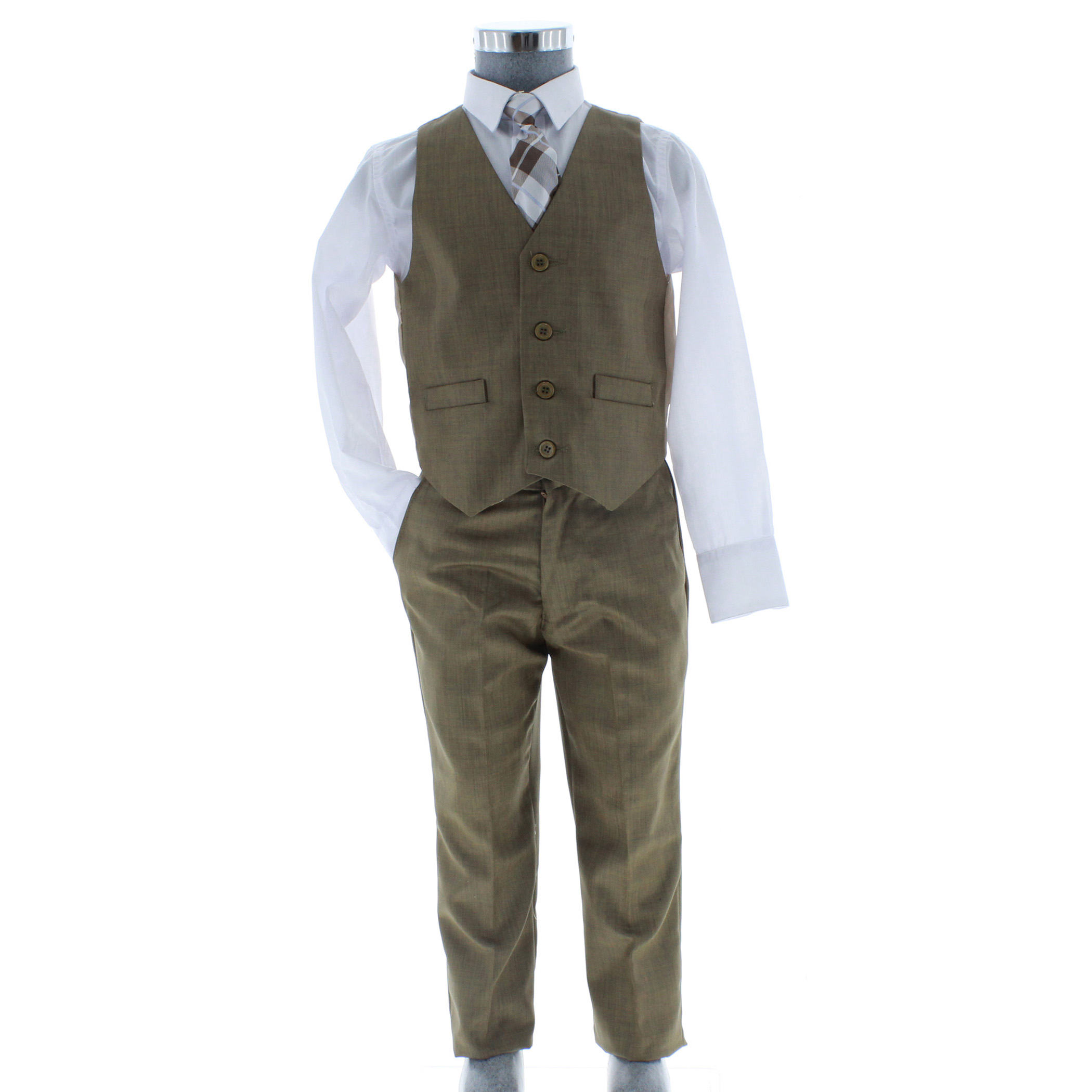 Foto 5 pulgar | Traje Para Niño Chicos Olé 2919 Café Formal