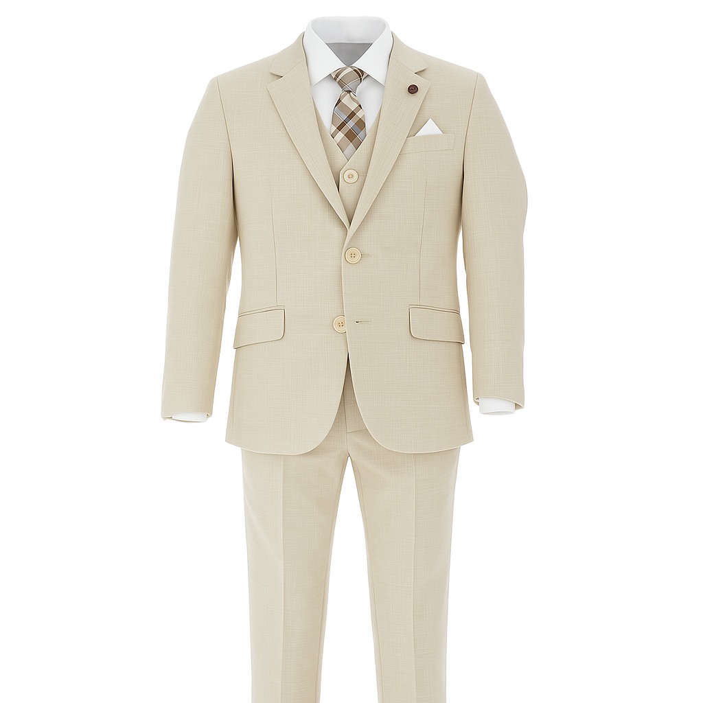 Foto 2 pulgar | Traje Para Niño Chicos Olé 3558 Beige Formal