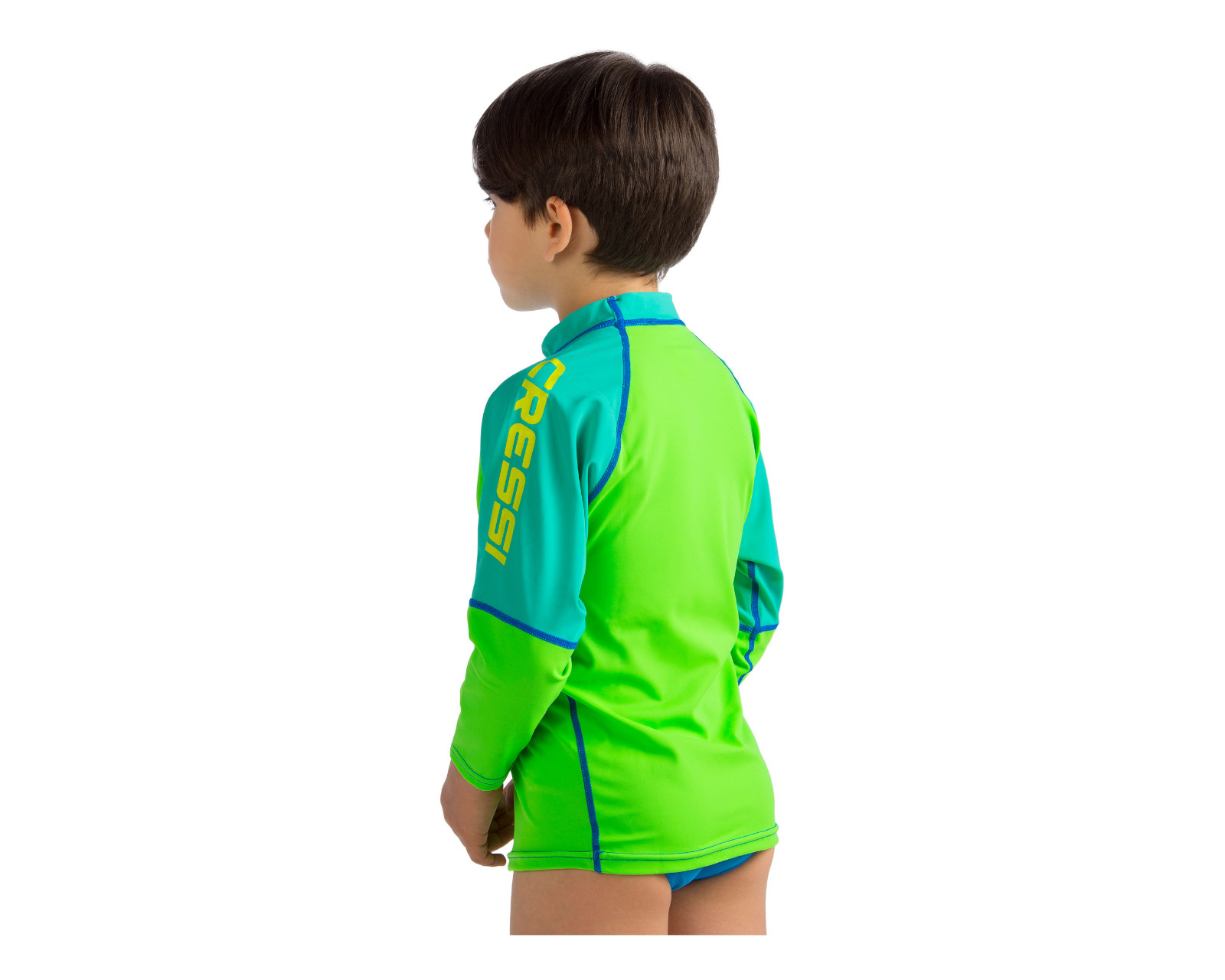 Foto 3 pulgar | Playera Cressi Crab Rash Guard para Niño color Verde/Azul Manga Larga Protección Uv