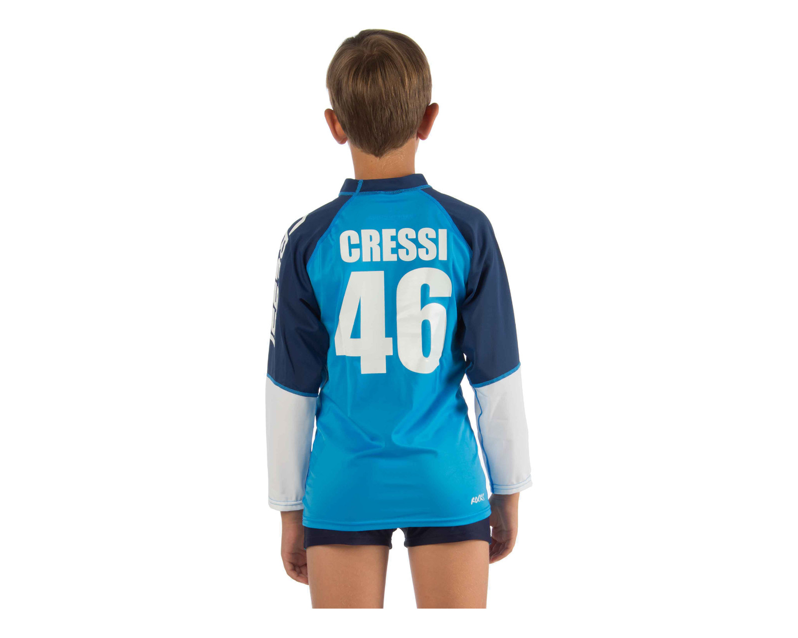 Foto 3 pulgar | Playera Cressi Rocks Rash Guard para Niño color Azul Manga Larga Protección UV