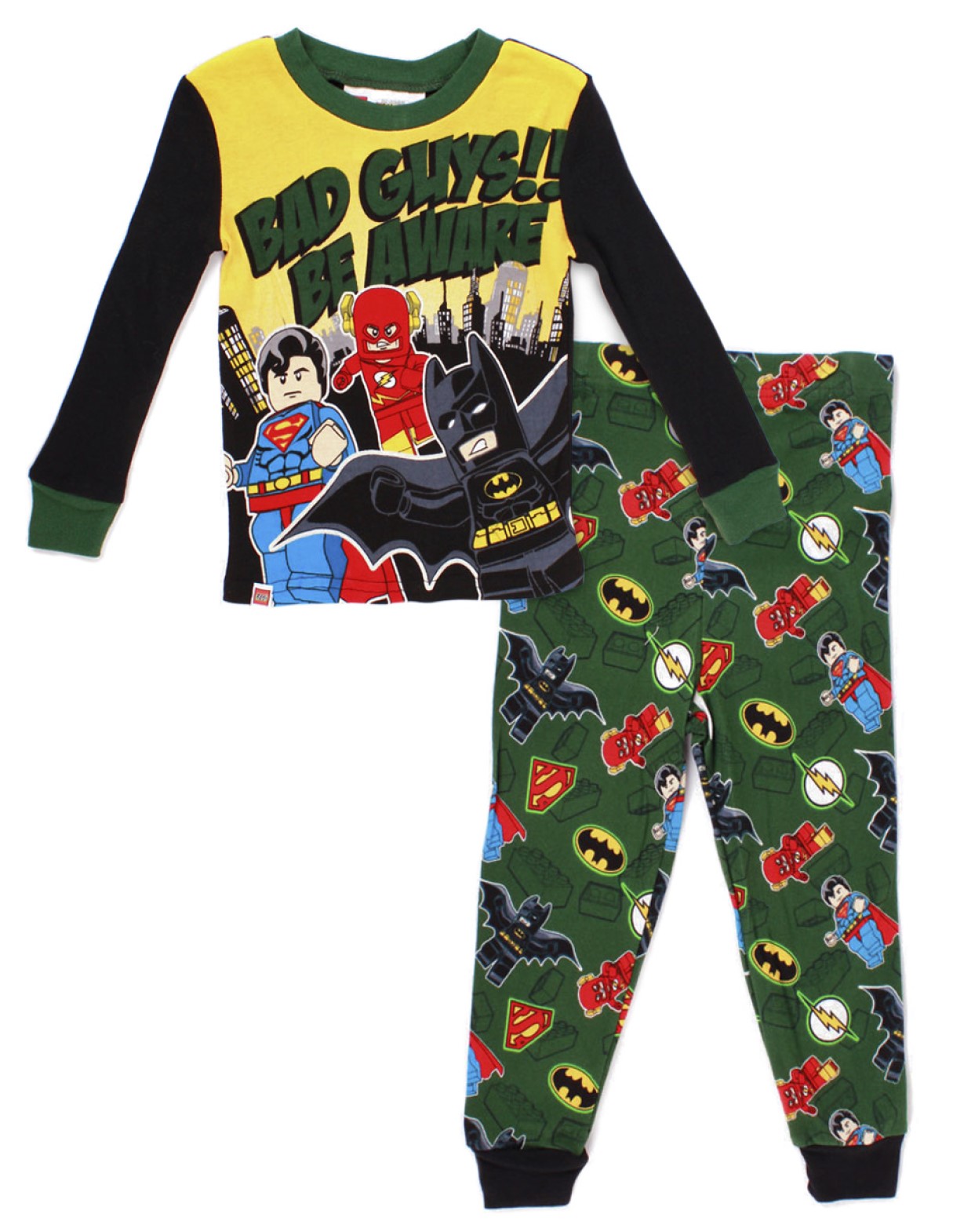 Pijama para Niño Lego Batman Héroes color Verde.